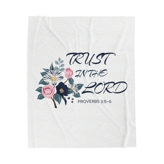 Velveteen Plush Blanket - Trust in the Lord