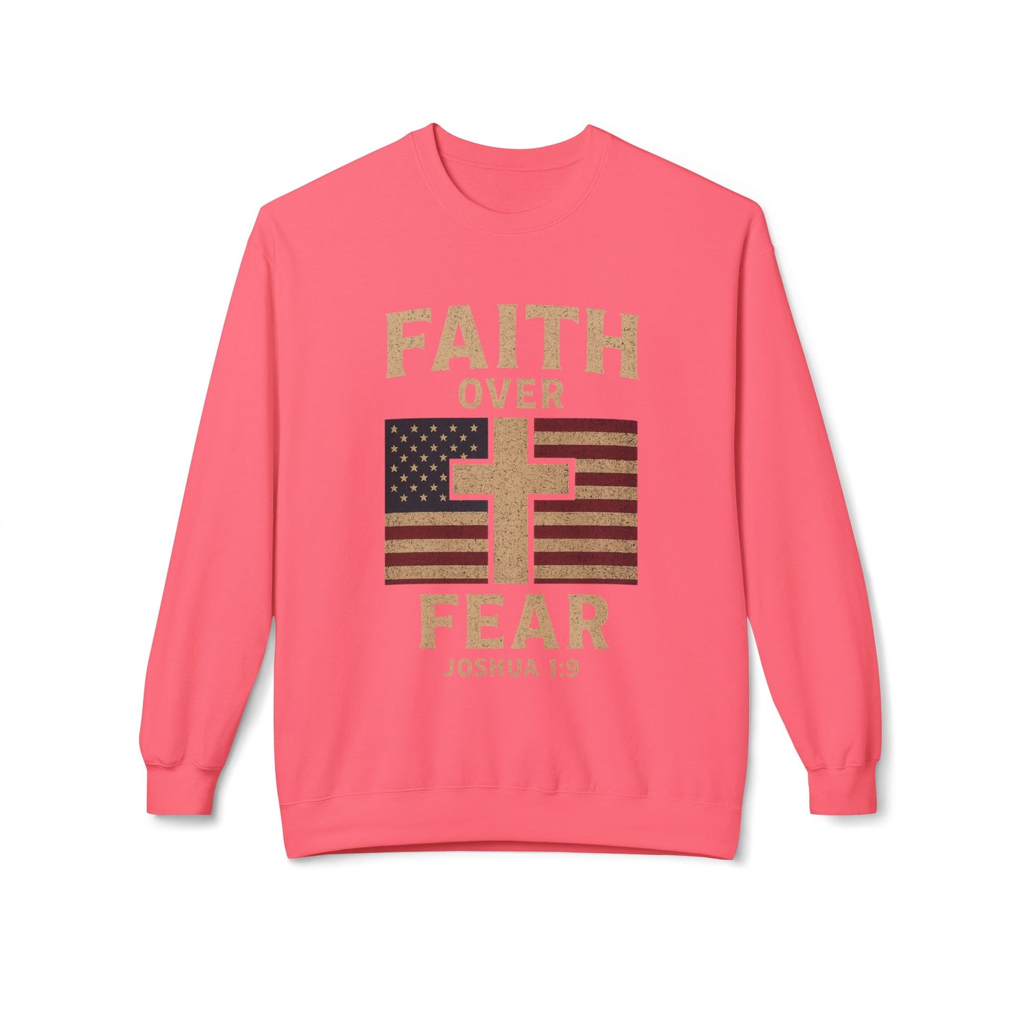 Faith Over Fear Christian Cross Sweatshirt