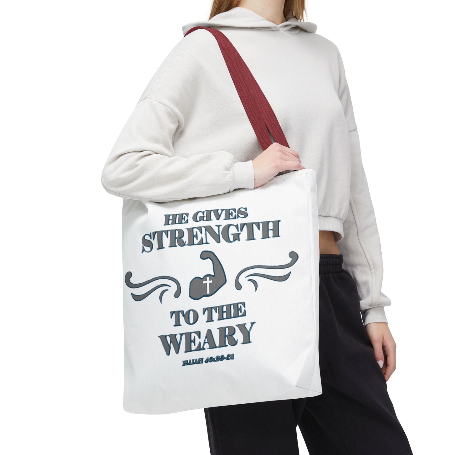 Tote Bag with Bible Verse Isaiah 40:29-31