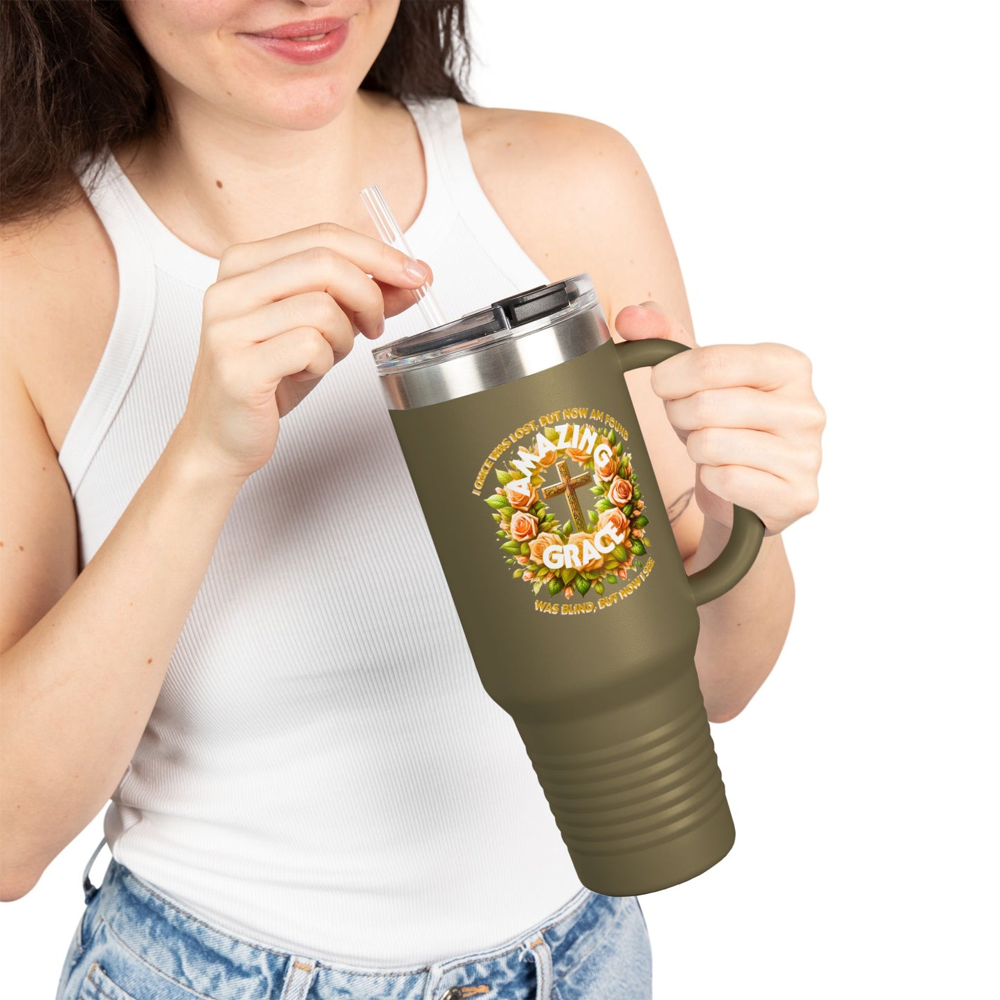 Insulated Travel Mug, 40oz "Amazing Grace"