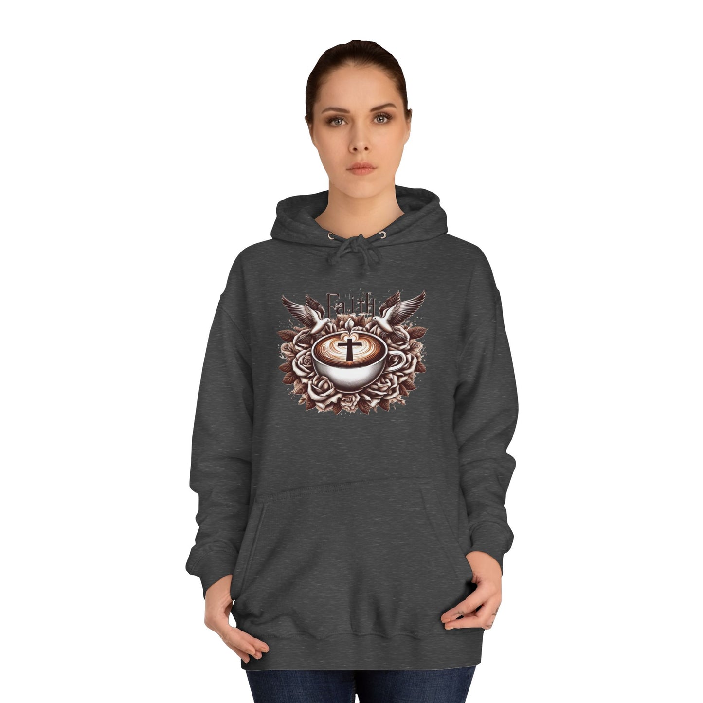 Unisex College Hoodie "Faith and Coffee"