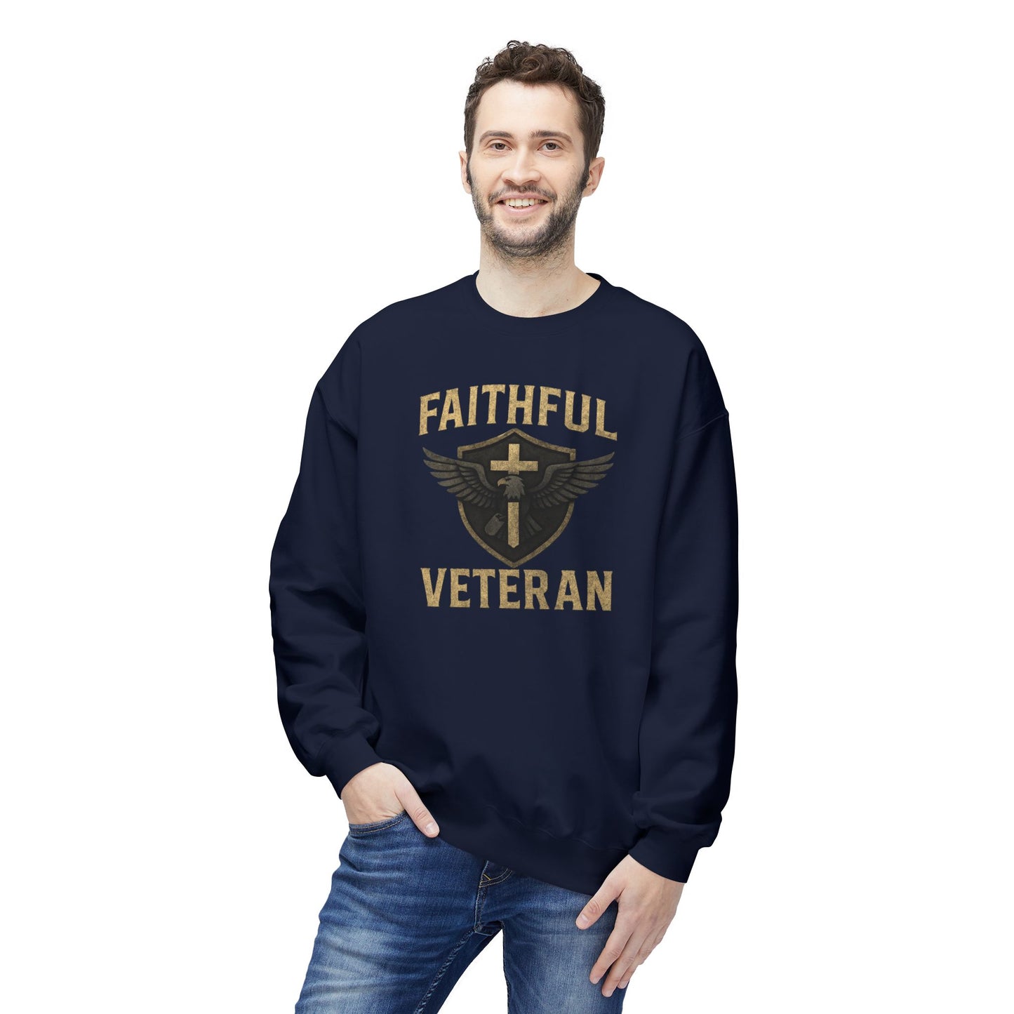 Crewneck Sweatshirt Faithful Veteran Design