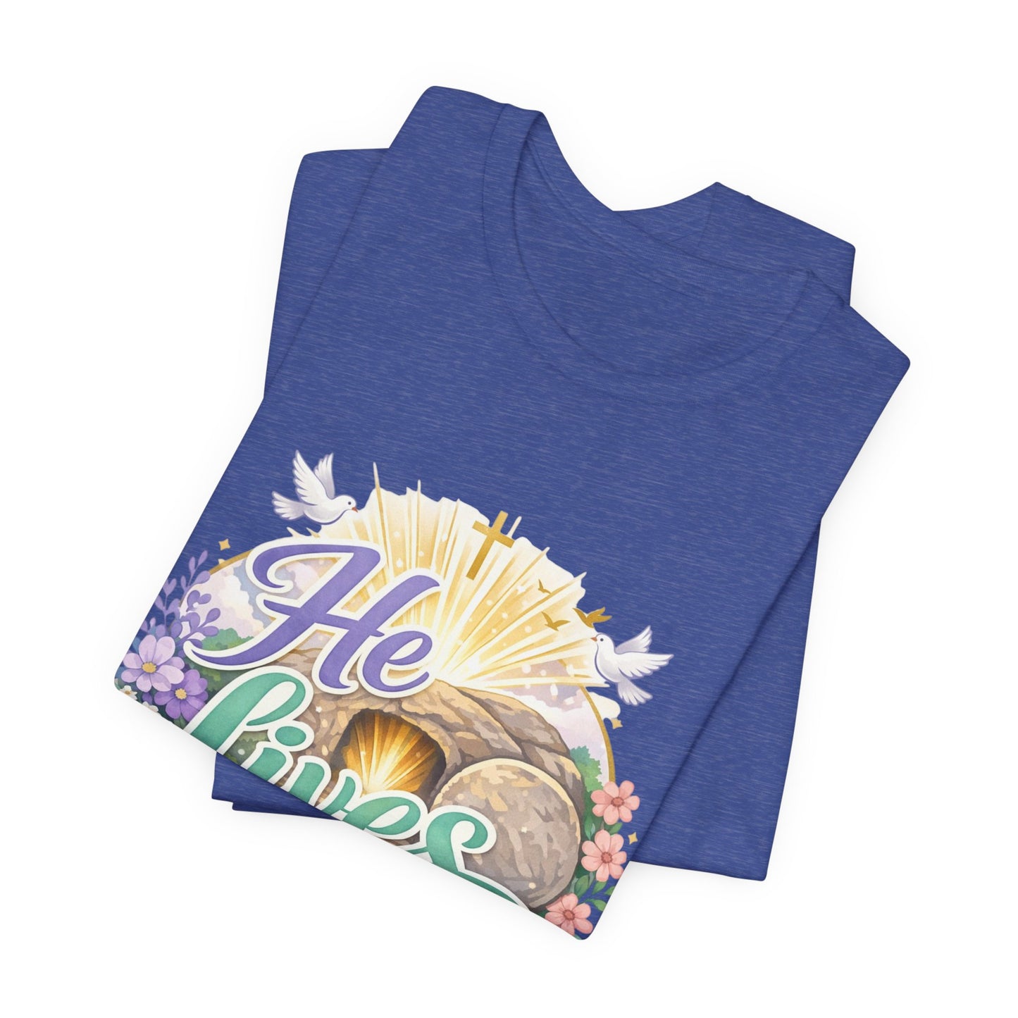 He Lives Jesus Tomb Tee — Christian Easter T‑Shirt