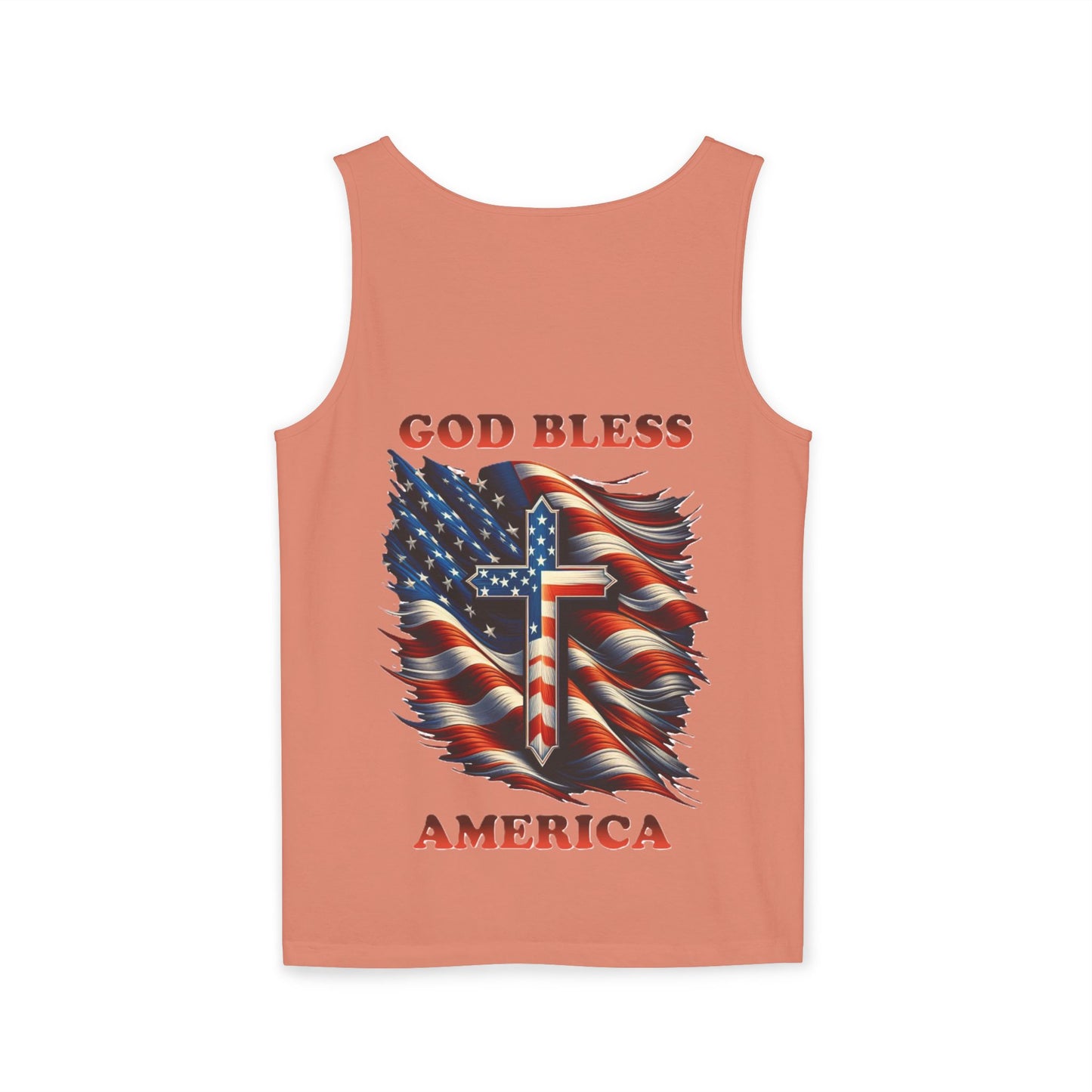 Unisex Garment-Dyed Tank Top "GOD BLESS AMERICA"