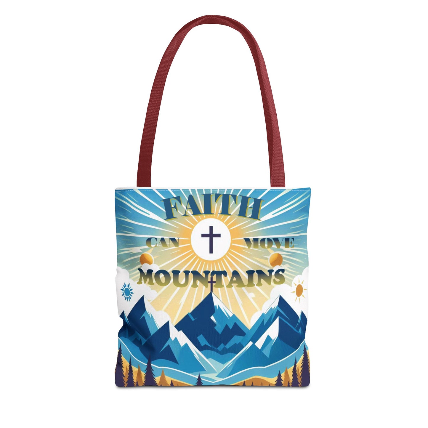 "FAITH CAN MOVE MOUNTAINS" Tote Bag (AOP)