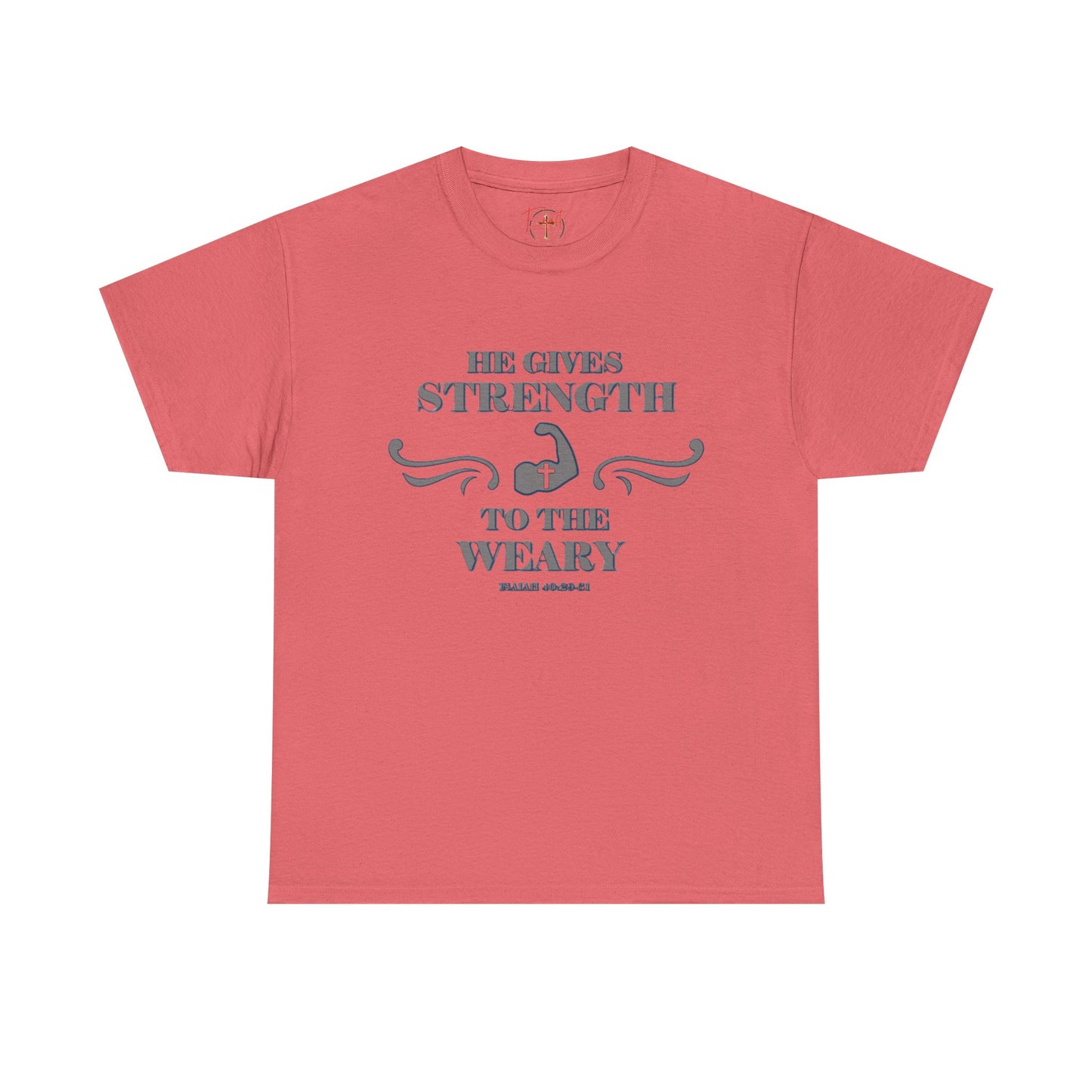 Copy of Christian Tee - Bible Verse Isaiah 40:29-31 'He gives Strength to the Weary'