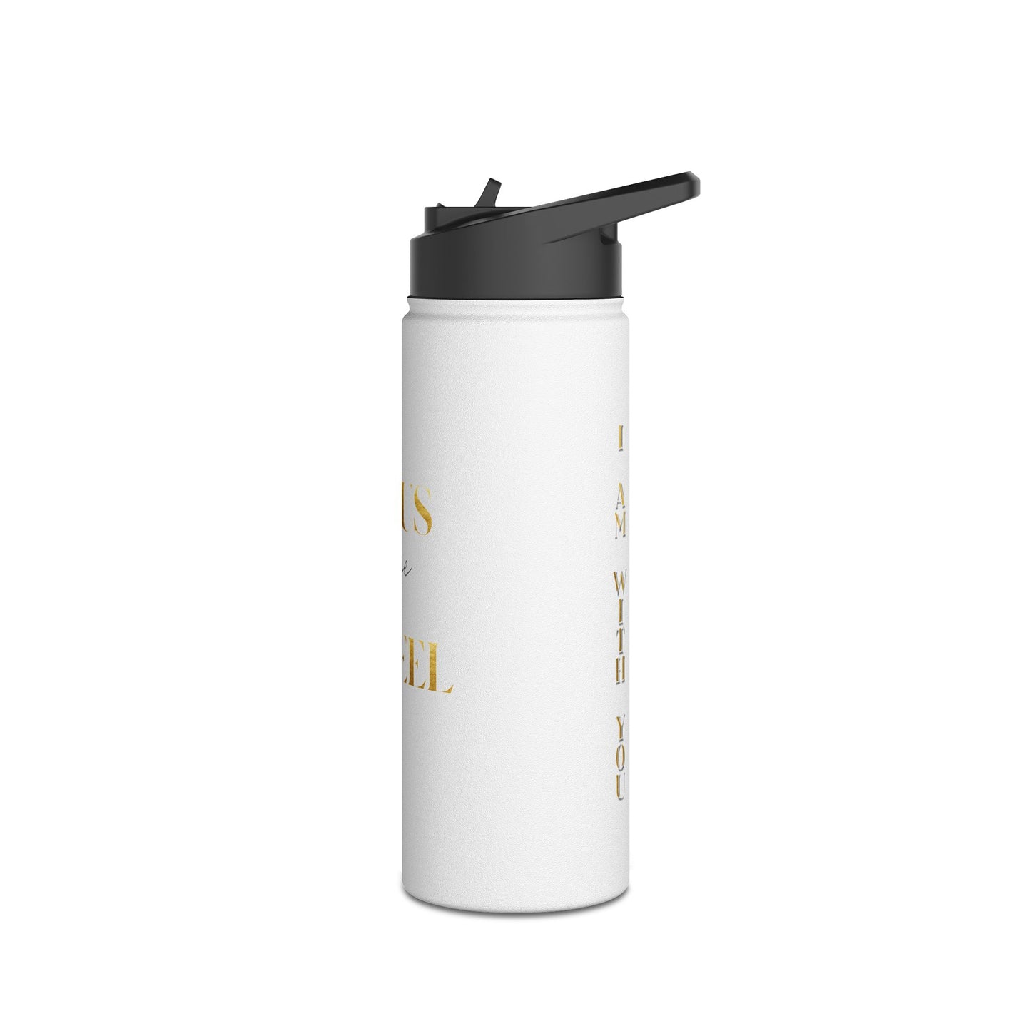 Stainless Steel Water Bottle, "Jesus take the Wheel", Standard Lid