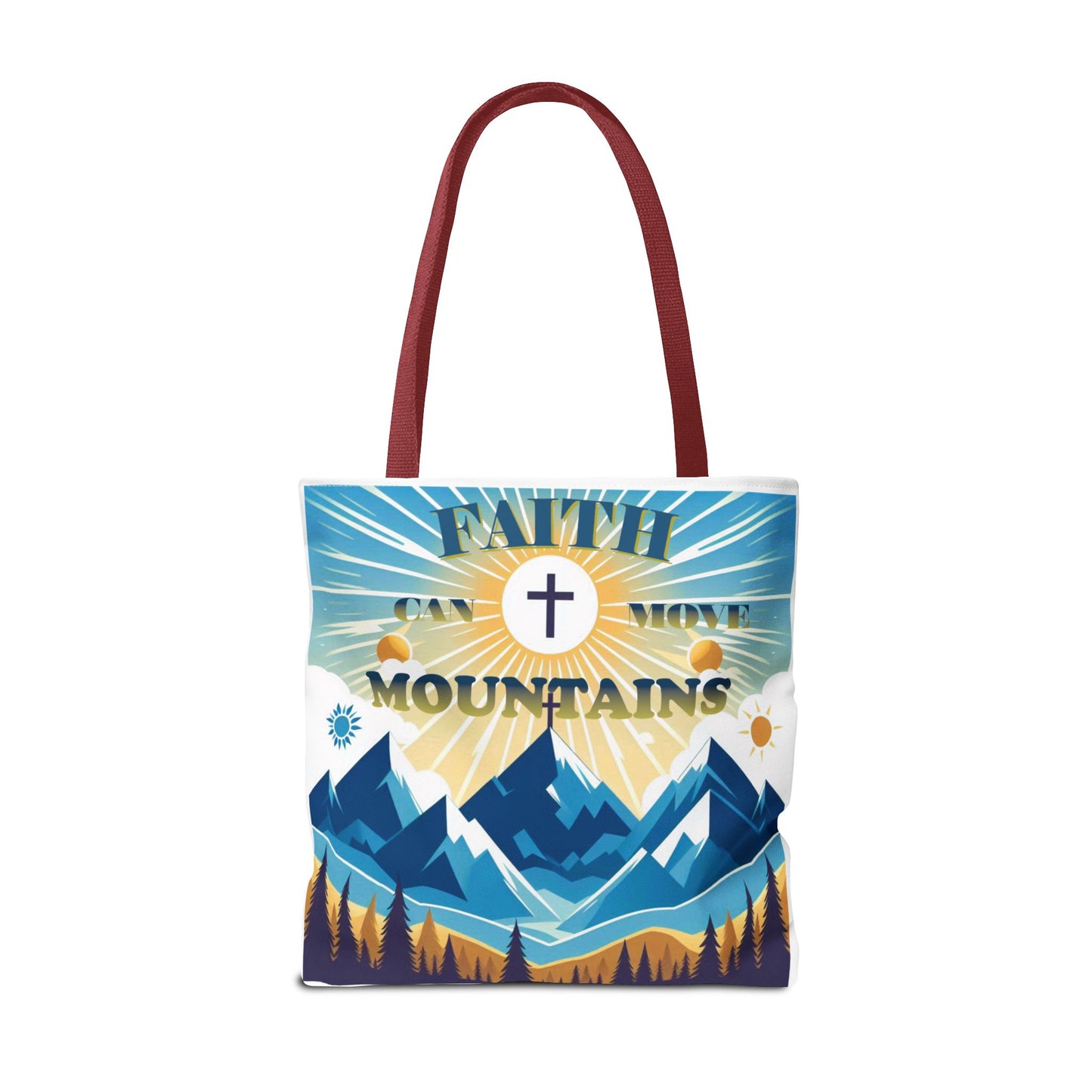 "FAITH CAN MOVE MOUNTAINS" Tote Bag (AOP)