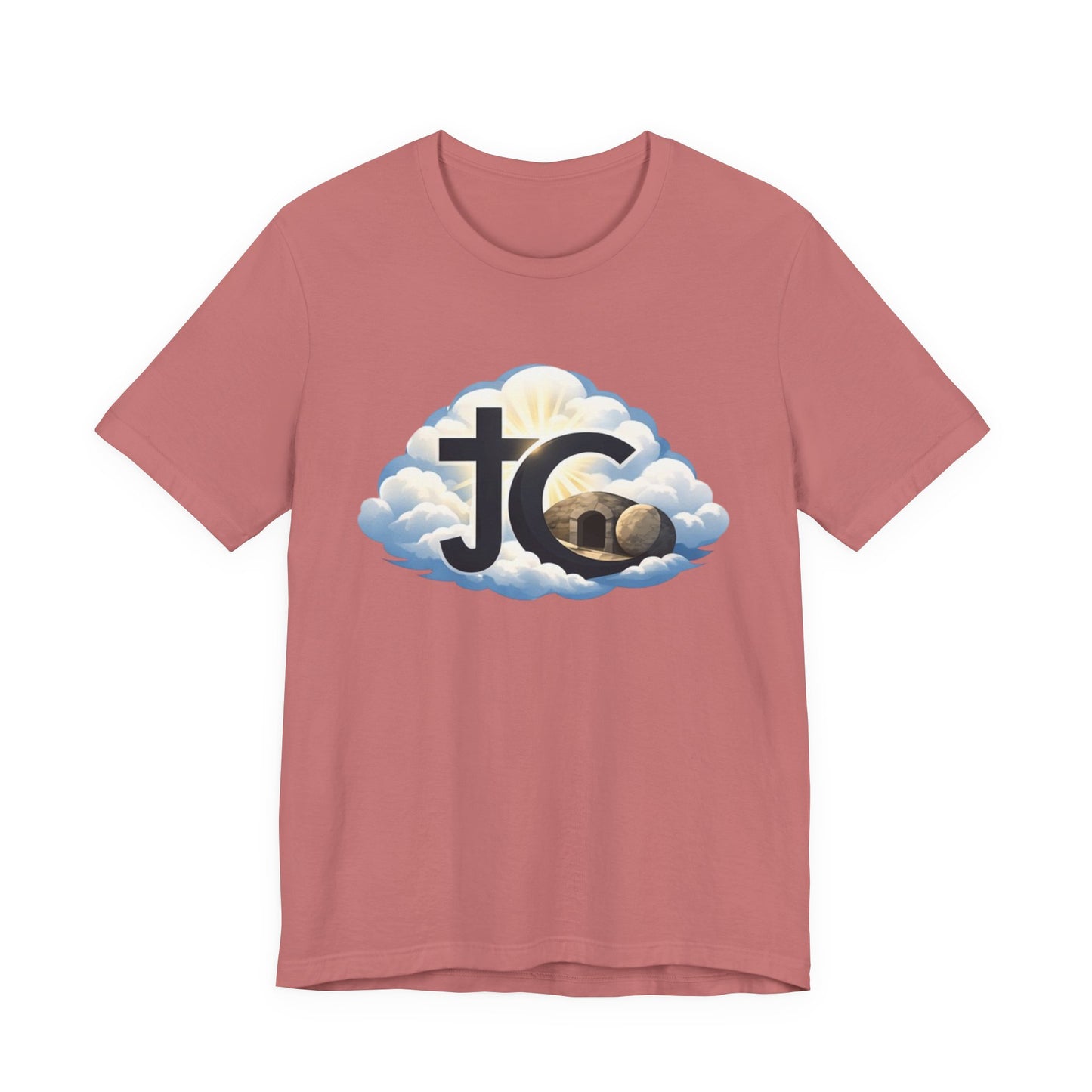 Jesus Christ (JC) Cross Tee — Crucified, Risen & Coming Again