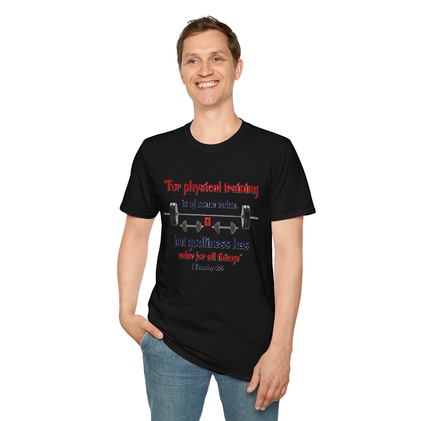 Christian Verse Softstyle T-Shirt - 1 Timothy 4:8