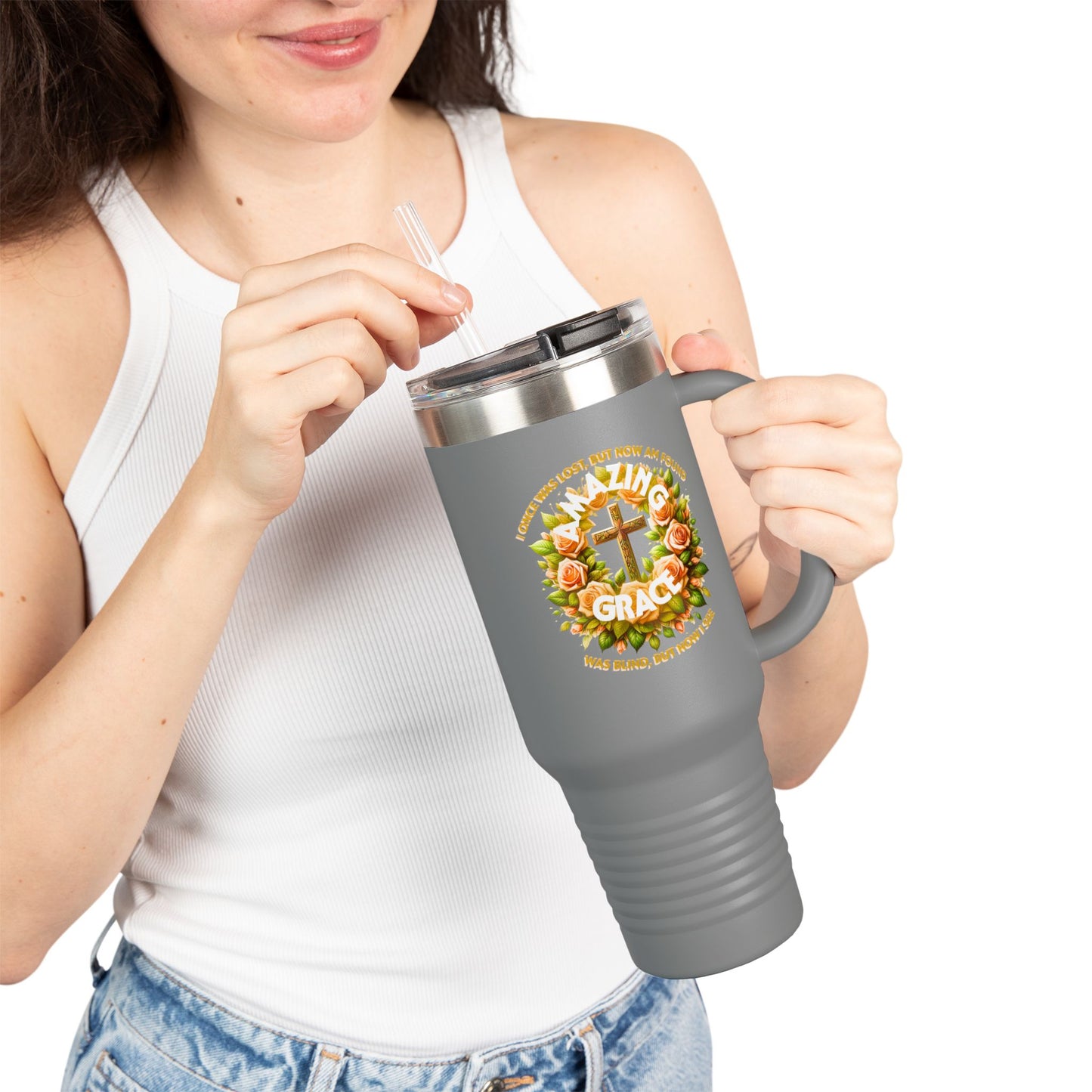 Insulated Travel Mug, 40oz "Amazing Grace"