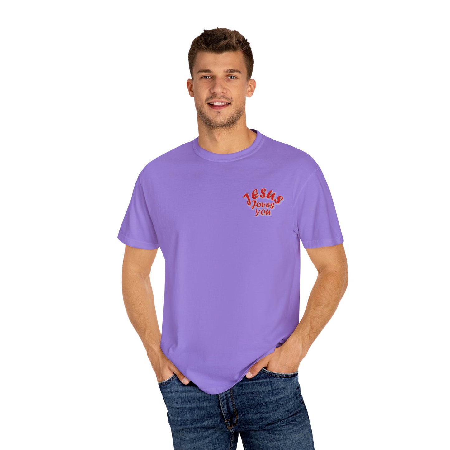 Christian Cross Heart Unisex T-shirt - Jesus Loves You Design