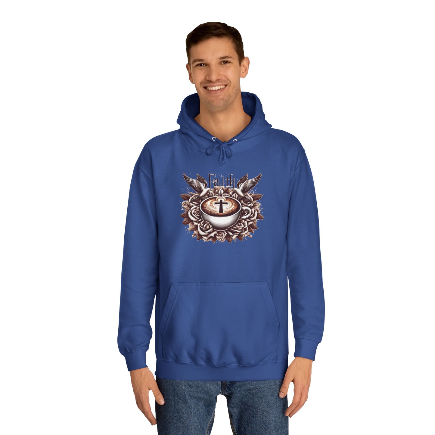 Unisex College Hoodie "Faith and Coffee"