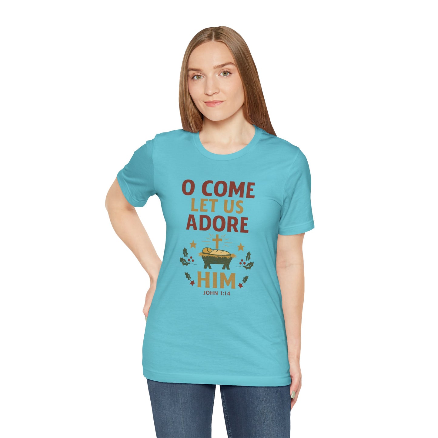 O Come Let Us Adore Him Christmas T-Shirt