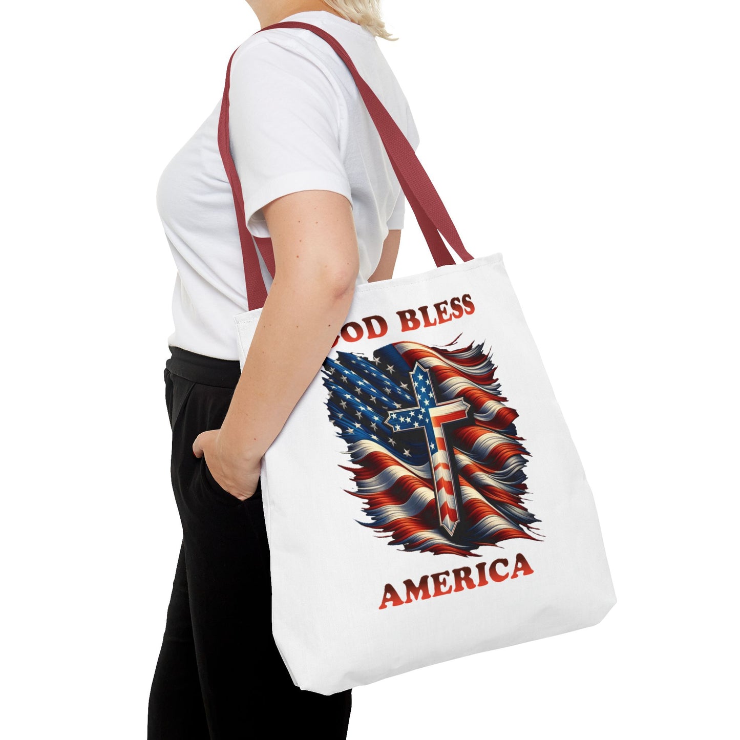 Tote Bag (AOP) "GOD BLESS AMERICA"