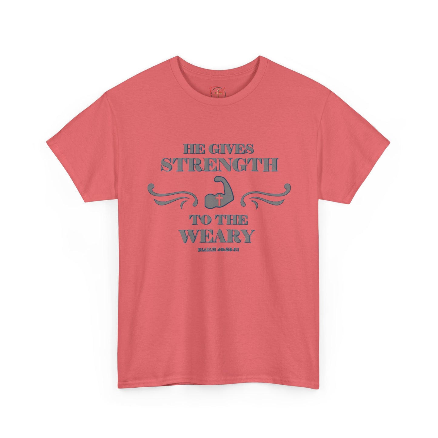 Copy of Christian Tee - Bible Verse Isaiah 40:29-31 'He gives Strength to the Weary'