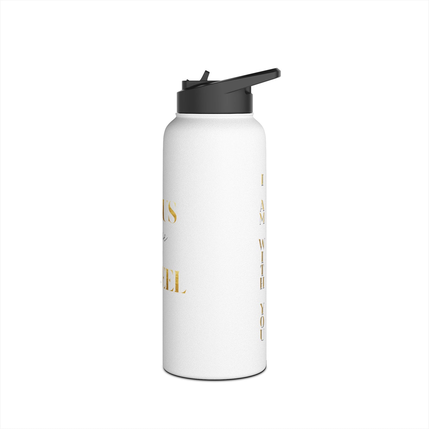 Stainless Steel Water Bottle, "Jesus take the Wheel", Standard Lid