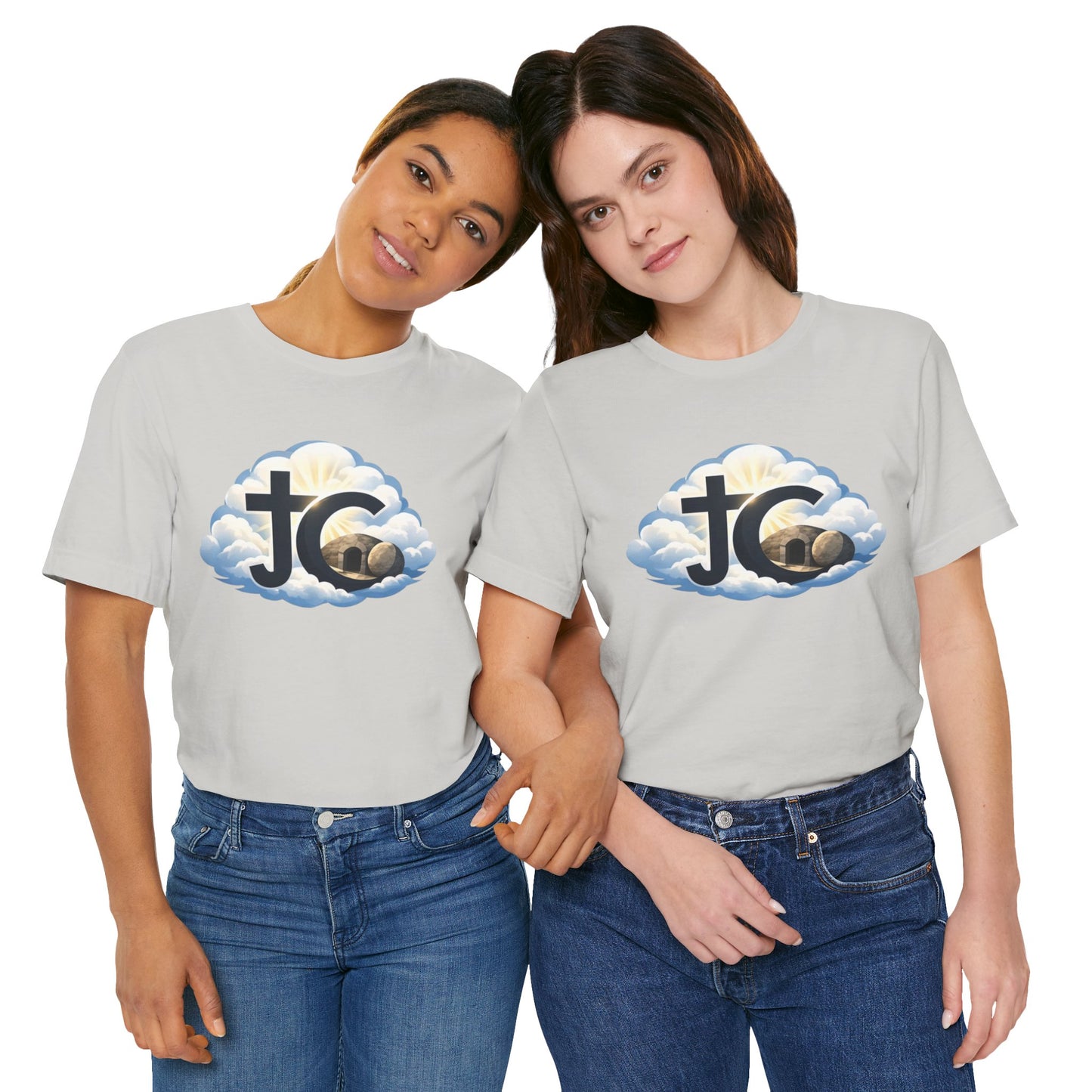 Jesus Christ (JC) Cross Tee — Crucified, Risen & Coming Again