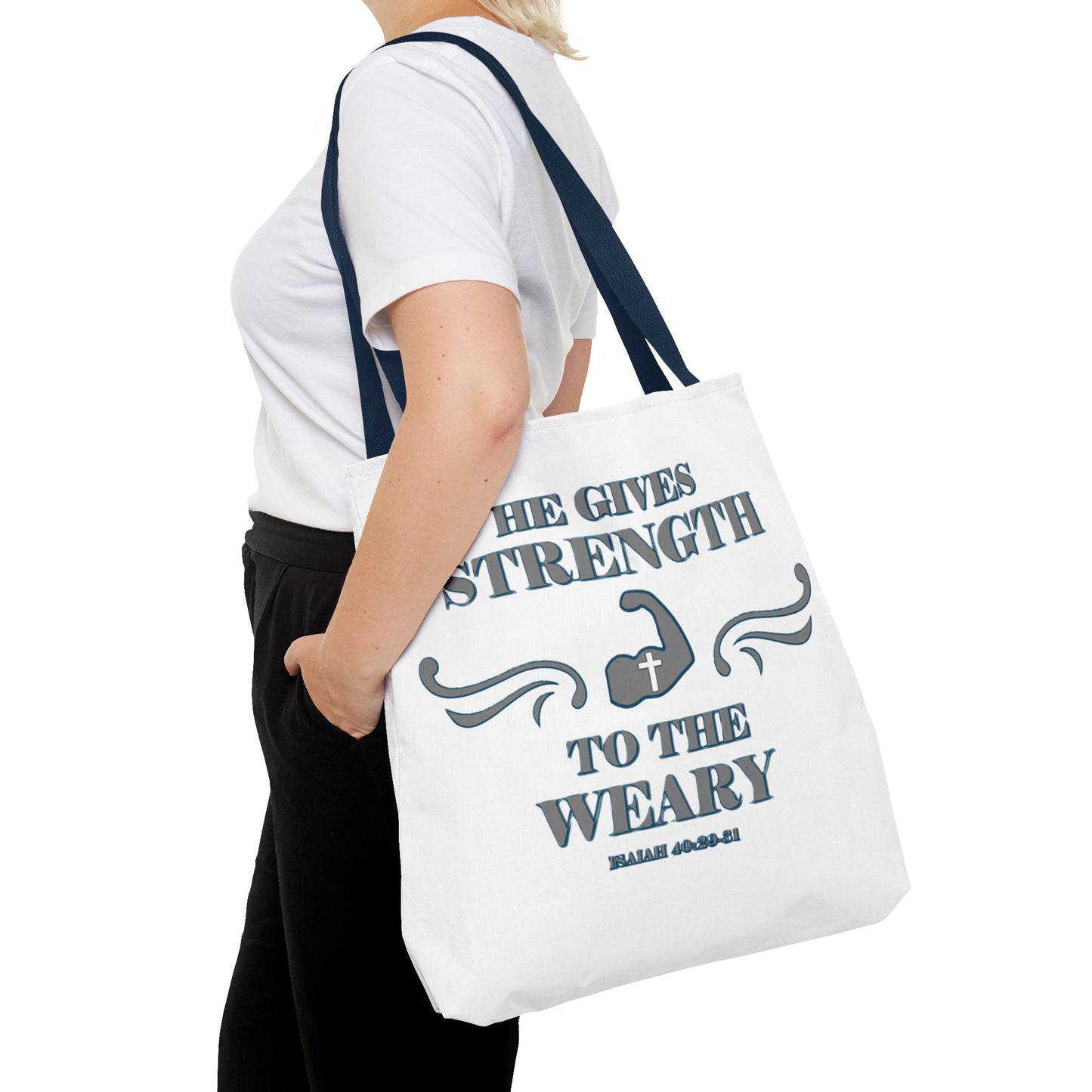 Tote Bag with Bible Verse Isaiah 40:29-31