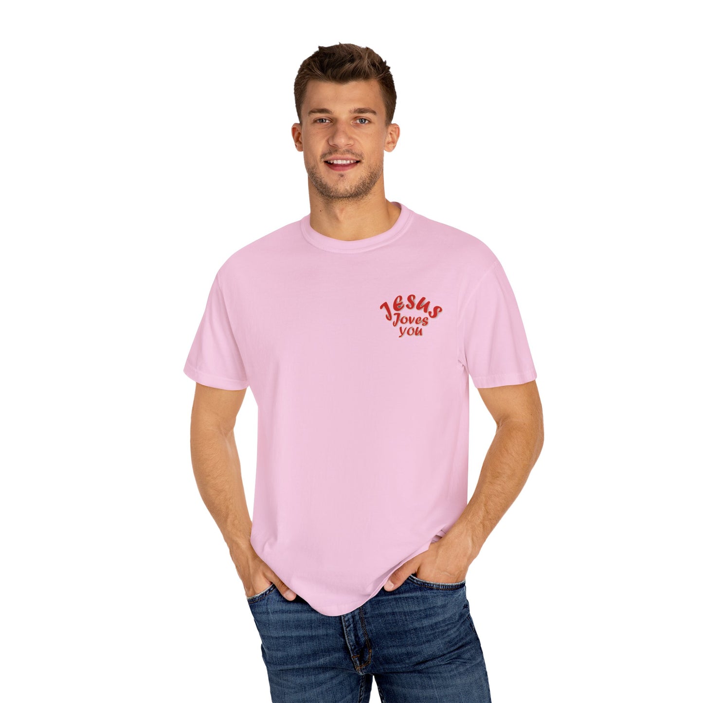 Christian Cross Heart Unisex T-shirt - Jesus Loves You Design