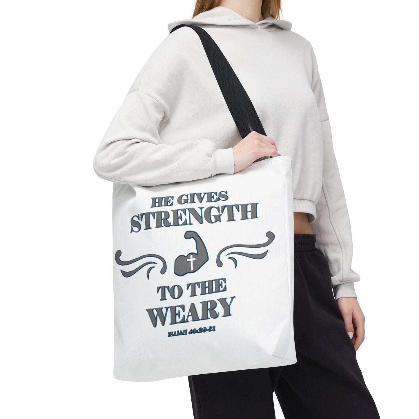 Tote Bag with Bible Verse Isaiah 40:29-31